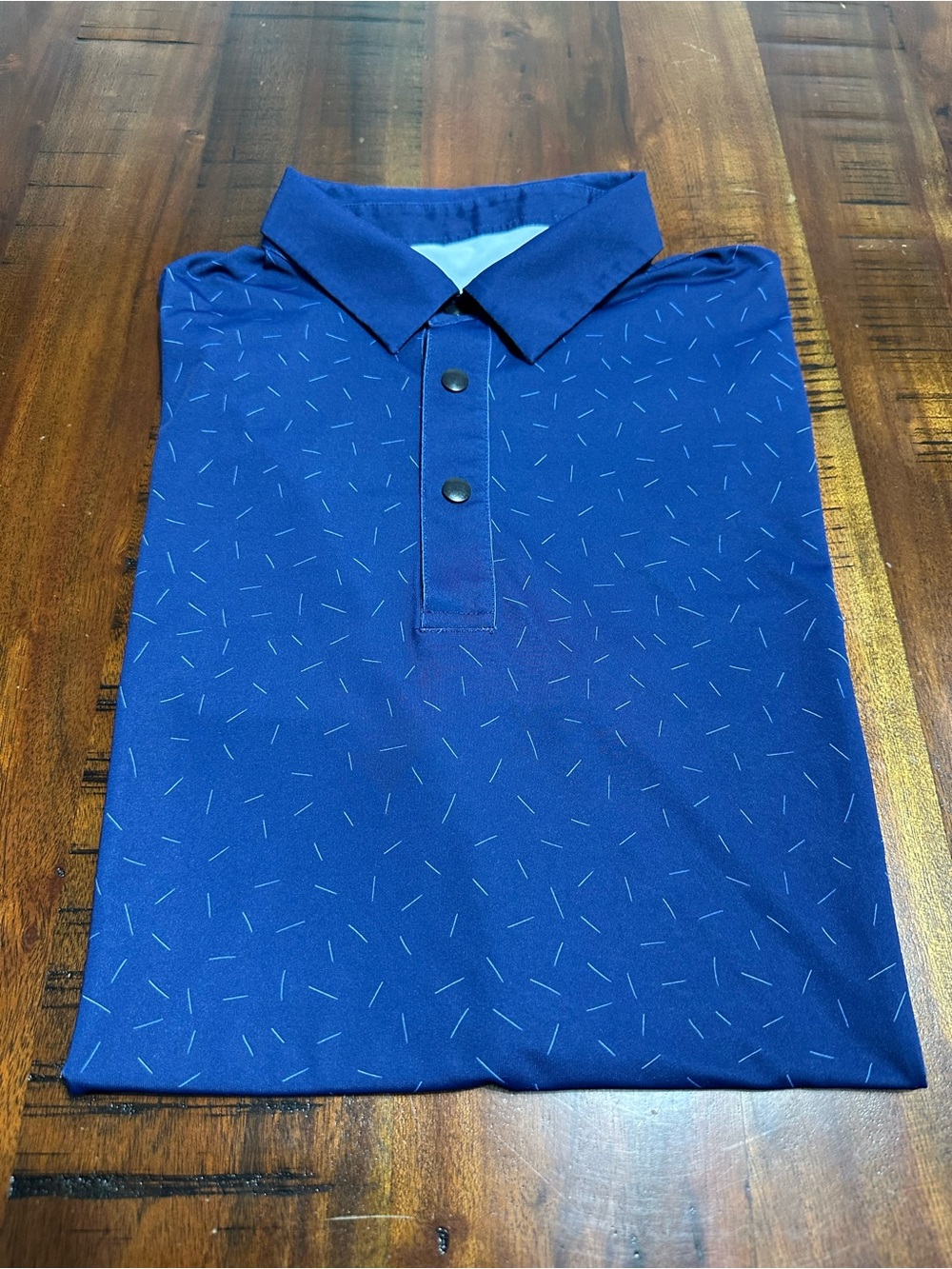 Men's Royal Blue Short-Sleeve Golf Polo with Subtle Stitch Detail